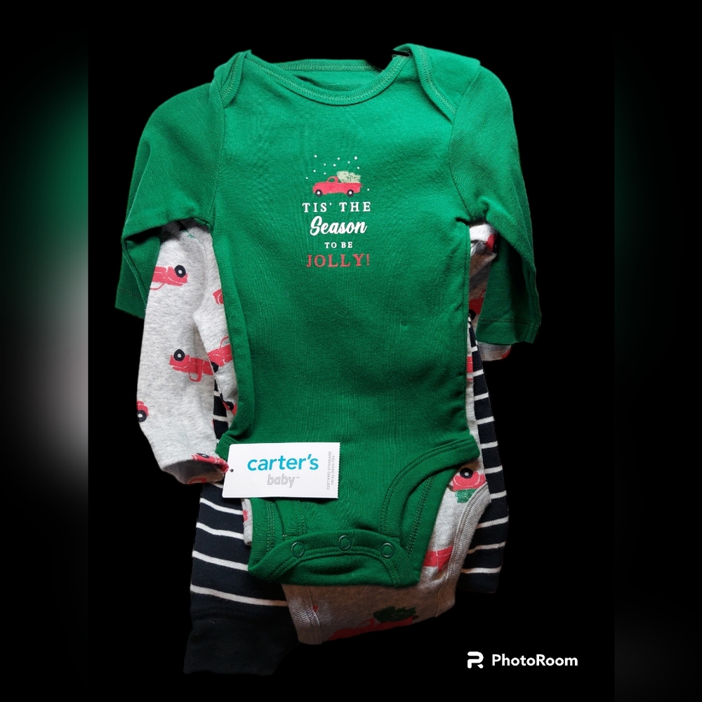 Carter's Three Piece Christmas Set Size Three Months NWT